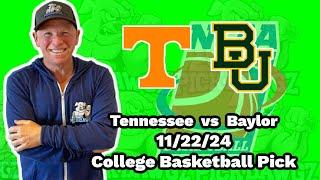 Tennessee vs Baylor 11/22/24 Free College Basketball Picks and Predictions  | NCAAB Pick