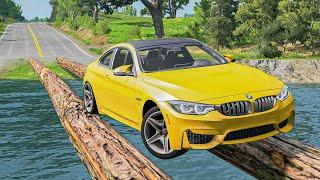 Cars vs Log Bridge - BeamNG.drive