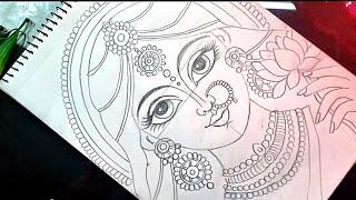 Maa Laxmi Beautiful Oil Pastel Drawing | Lakkhi Pujo Special Drawing Part 1