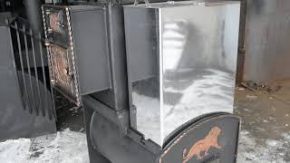 ДОБРЫНЯ-700. Топка из бани 3х3. Бак греется от печи. ЗАКРЫТАЯ КАМЕНКА/ПЕЧЬ ПОД ОБКЛАДКУ КИРПИЧОМ