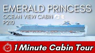 ⏱️1 Minute Cabin Tour | Emerald Princess | Ocean View Cabin Tour P210