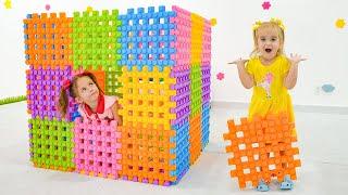 Alice and friend play with Toy Blocks