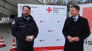 Corona-Schnelltestzentrum am SBC-Stadion in Traunstein