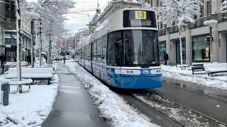 Winter in Zurich November 2024! ️ Snow walk ️ 4K winter walking tour  Switzerland Wonderland