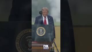 President Donald Trump arrives at the Army 250th Anniversary Parade