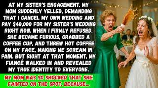 My mom threw hot coffee on my face at my sister's engagement for refusing to give $40,000, but then…