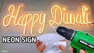 How to Make Happy Diwali Neon Sign with LED Neon Lights | Happy Diwali 2024