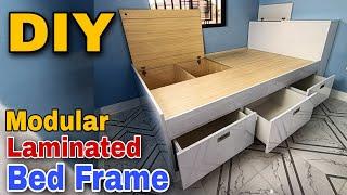 DIY | Paano Gumawa ng Double size Bed frame with Drawers and Storage | Modular Bed Frame | chit-man