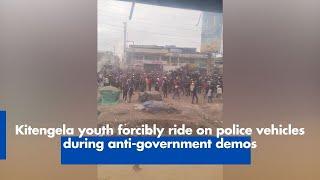 Kitengela youth forcibly ride on police vehicles during anti government demos