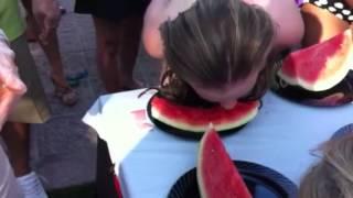 Winner watermelon eating contest