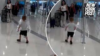 Toddler reunites with his grandpa at airport in emotional video: ‘I’m coming, Papa!’