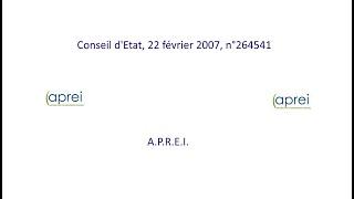 CE, APREI, 22 février 2007, n°264541