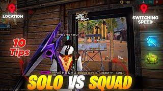 10 TIPS AND TRICKS FOR ( SOLO vs SQUAD )  // HOW TO IMPROVE YOUR GAMEPLAY LIKE "ESPORT" PLAYER