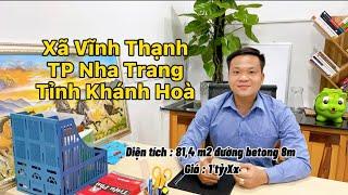 BÁN LÔ ĐẤT TẠI XÃ VĨNH THẠNH, THÀNH PHỐ NHA TRANG, TỈNH KHÁNH HOÀ GIÁ RẺ