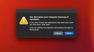 You shut down your computer because of a problem - how to fix in macOS