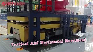 Professional Battery Cross Rail Transfer Trolley,6 Ton Hydrulic Lift Track Material Transfer Cart