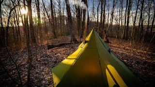 Taking Our Dad WINTER HOT TENT BACKPACKING | 4K