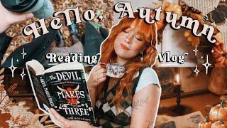 Cozy Autumnal Reading Vlog ‍⬛  witchy, ghostly & dark academia reads, fall journaling