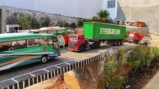 GAK SABARAN - Bus ALS Dipaksa Mundur Sama Truk Trailer- RC Bus ALS, RC Truk Trailer, RC Bus NPM,