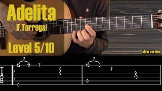 Adelita (Tarrega). Guitar Tutorial. Free Tab/Sheet