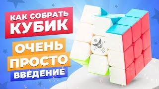 САМЫЙ ПРОСТОЙ способ собрать кубик Рубика. Введение и устройство кубика