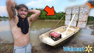 I got STRANDED on my homemade Walmart boat… gone wrong ￼