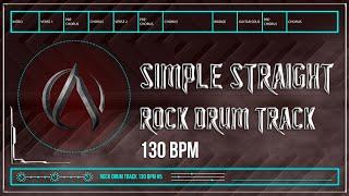 Simple Straight Rock Drum Track 130 BPM | Preset 2.0 (HQ,HD)