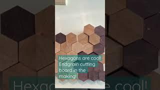 Hexagon endgrain cutting board! Special twist when it’s done! #endgrain #woodworking #cuttingboard