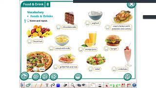 Excel 8  Words 'Food and drink ' p87