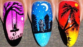 Beautiful landscape Nail Art Design for beginners | Nail Art Designs compilation 2021