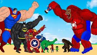 Team HULK, IRON MAN, SUPER MAN, BATMAN vs KINH KONG SPIDER : Evolution Mystery - SUPER HEROES MOVIE