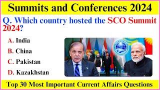 Summits 2024 Current Affairs | Important Summits & Conferences 2024 | Current Affairs 2024