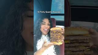 EATING A 10 PATTY QUARTER POUNDER #food #shorts #eating #burger #mcdonalds