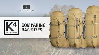 K4 Packs — Comparing Bag Sizes — Exo Mtn Gear