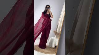 New Maroon Color Georgete Print with Thread n Tussles Work Fancy Designer Partywear Saree