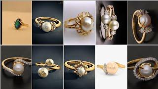 Simple Pearl Gold ring designs// Pearl rings️