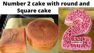 number 2 cake/number 2 cake without mould/number 2 cake cutting/number cake tutorial/thanoos world