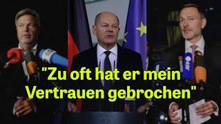 Ampel-Bruch: Wie sich Scholz, Lindner und Habeck gegenseitig angreifen