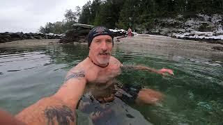 Cold water swimming in Winter on the Gulf Islands North Pacific