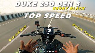 2025 Ktm Duke 250 Gen3 EBONY BLACK | Top Speed  | 0 to 3rd Gear Speed  |  Mini Rocket 