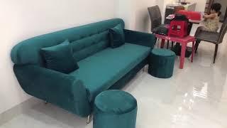 BỘ GHẾ SOFA BĂNG DÀI 1M9 VẢI NHUNG TP HỒ CHÍ MINH