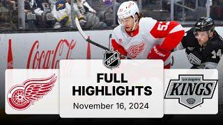 NHL Highlights | Red Wings vs. Kings | November 16, 2024