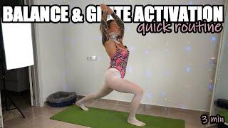 BALANCE & GLUTE activation routine // no equipment // ENGLISH