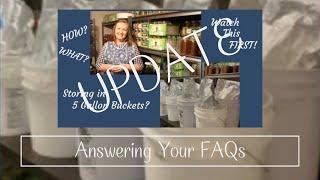 Storing Food In A 5 Gallon Bucket FAQs | Answering My Most Asked Questions | Long & Short Term