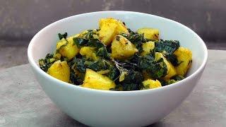 Indische Kartoffeln mit Spinat - Vegan Vegetarisches Rezept