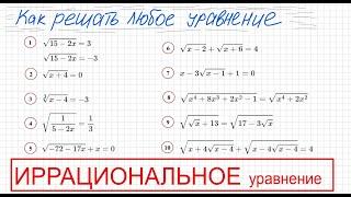 Как решать уравнение с корнями Иррациональное уравнение Как решать уравнение с корнем х под корнем