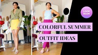 How to Mix Colors: Colorful Summer Outfit Ideas for Pear Shaped Women | Lil Miss JB Style