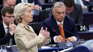 Von der Leyen attacks Orbán’s support for Russia in fiery speech to European Parliament