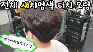 남자 새치염색 원터치 도포요령/ 동네원장님 스탈~   밝은새치염색     #넘버3콘서스   #8NB #새치염색#