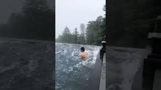 Hot pool during winter  in Shimla, India